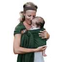Nalakai Luxury Ring Sling Baby Carrier, Soft Linen Blend Baby Sling, Baby Wrap, Wear Your Little One Close to Your Heart, Comfort, Style (Selva Dark Green)