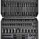 112PC Master Torx & Hex Bit Socket Set,1/4" 3/8" 1/2" Drive, S2 Steel, Impact AD Adapters, U-Joints, Extension Bars, Long Torx & Ball End Hex, SAE & Metric, Black Phosphate