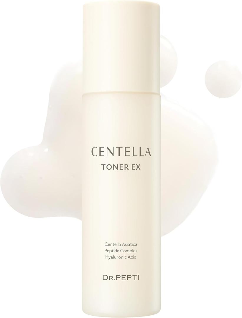 DR.PEPTI Centella Milky Toner EX  63% Centella Base & 8-Type Hyaluronic Acid for Dry Sensitive Skin  Soothing Moisture Barrier Toner with 5 Peptides & Niacinamide, 6.09 fl oz