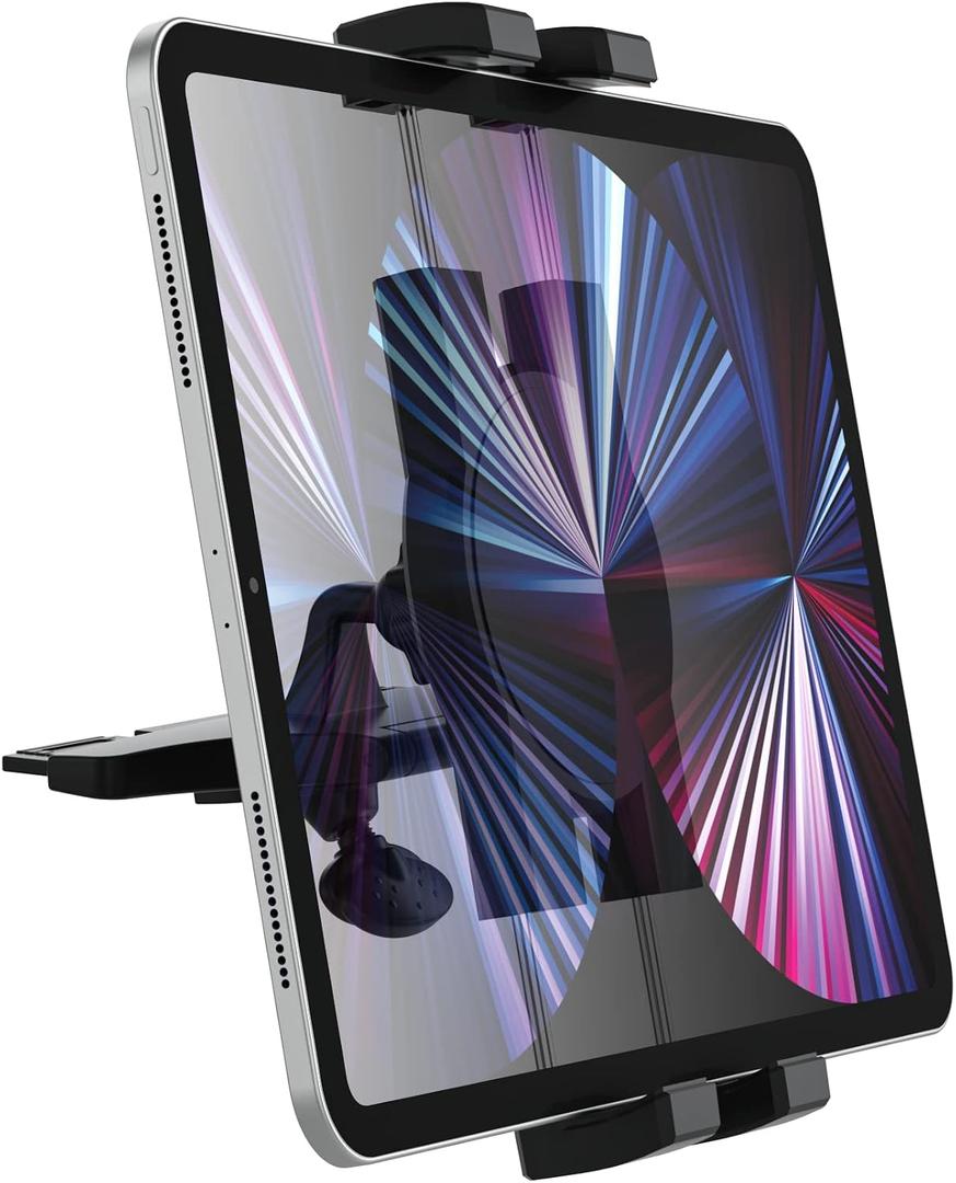 CD Slot Tablet Mount for Car, Car CD Player iPad Holder with Full Rotation [Stable & Durable] for 4-12.9" Devices, iPad Pro Air Mini, Galaxy Tabs, Lenovo, iPhone, Tablet & Phones