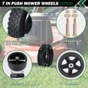 CheeMuii 7 Inch Lawn Mower Wheels 2 Pack 7" Push Mower Wheels with Bolts Gaskets and Lock Nuts Kit Fit for Most Standard push Lawn Mowers/Generator/Garden Tiller/Handtruck