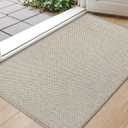 Color&Geometry Front Door Mat Indoor 17"x29", Ultra Non Slip Rubber Backed Dirt Trapper, Low Profile Thin washable, Easy Clean Entry Entryway Rug Door Mat Indoor Entrance, Khaki (Rolled-up NO Creases)