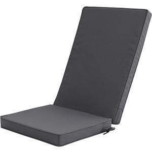 Outdoor Adirondack Chair Cushion - Removable Cover, Water-Repellent, Fade-Resistant, Non-Slip Bottom & Securing Straps, Universal Fit for Most Adirondack & Rocking Chairs - Dark Grey, 45''x20''