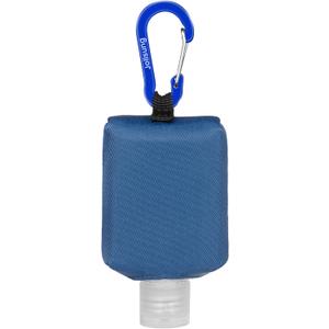 Hand Sanitizer Bottle Case Holder, Travel Size Empty Bottle Refillable Containers for Soap, Lotion, and Liquids - 60ML/2 oz Flip Cap Reusable Bottles with Carabiner Carriers (Blue)