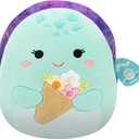 Squishmallows Original 14in Kamya The Mint Leatherback Turtle Holding Bouquet – Official Jazwares Plush (Large)