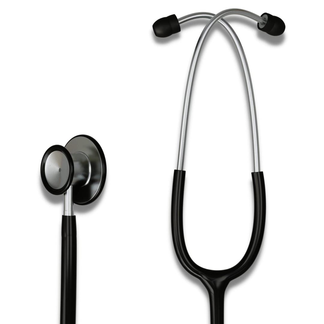 HCS Black Stethoscope, Classic Lightweight - Medical, Dual Head Stethoscopes for Nurses, Nursing School, Student Essentials, Work, Home - 22 inch Tubing