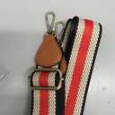 Beige Green Red Stripe Purse Strap with Gunmetal Black Hardware 1-1/2 Inch Wide Replacement Crossbody Guitar Style Shoulder Strap for Handbags Totes
