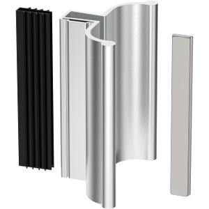 3-3/4" Bright Chrome Frameless Shower Door Handle with Metal Strike and 3" Magnet, Shower Doors Magnetic Latch Kit Fits Glass Door Thickness 1/8", 5/32", 3/16" and 1/4",Shower Door Replacement Parts