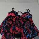 Zando Swimsuits for Women 2025 | Plus Size Swimsuit Tummy Control Modest | Flowy Swimdress (Red Blue Tie Dye), 4XL