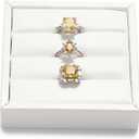 White PU Leather 3-Slots Jewelry Ring Display Tray Showcase Small Jewelry Display Organizer Tray for Rings (S)