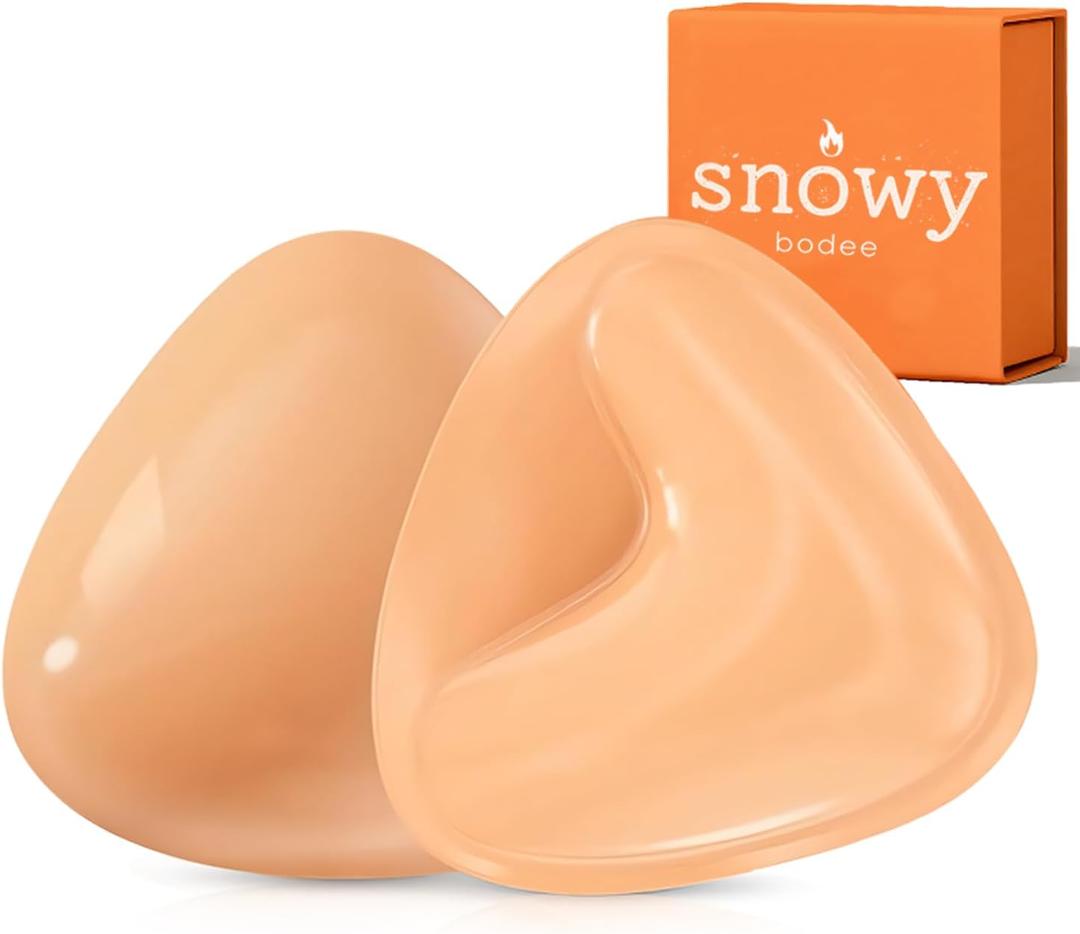 Sticky Bra Inserts Push Up for Women Reusable Stick Bra Double Sided Strapless Waterproof Adhesive Bra Pads (Beige)