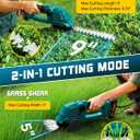 9'' Hedge Trimmer Cordless with Battery, 2-in-1 Electric Handheld Grass Shear Cutter with 2 Pack Rechargeable Battery, Mini Bush Trimmer Kit for Garden Yard Lawn Pruning, Gifts for Mothers Day