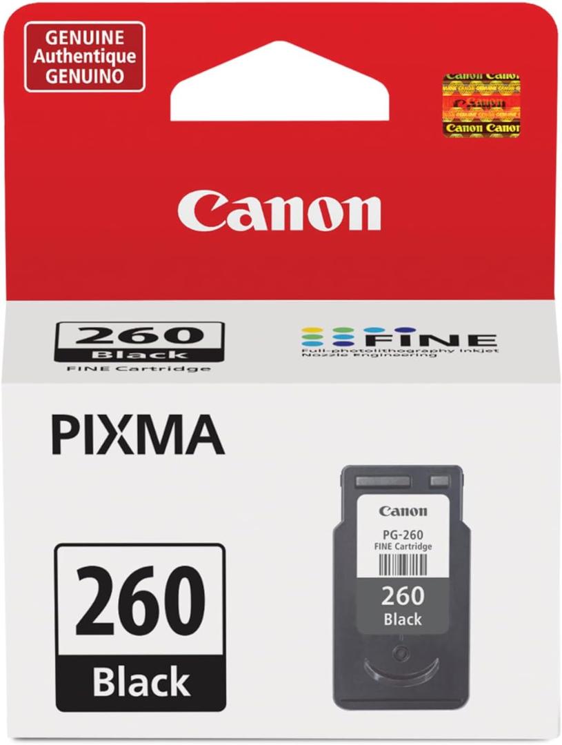 Canon PG-260 Genuine Black Ink Cartridge, Compatible with TS5320/6420/6420a,TR7020/7020a (1 Count (Pack of 1))