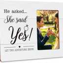Engagement Gifts for Couples Picture Frame, Wedding Gift for Couple, He Asked She Said Yes Frames Fits 4x6 Photo