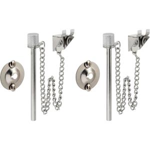 Defender Security U 9858 Sliding Patio Door Pin, 3/16 in. x 2-5/8 in., Steel Pin and Retaining Ring, Chrome Plated Finish (Single Pack) (Pack of 2)