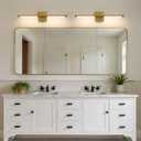 Gold Vanity Light Fixtures for Bathroom Over Mirror 24 inch LED Bath Sconces IP44 5CCT Adjustable Morden Picture Lights for Paintings (Built-in Dimmer)