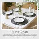 Geosar 100 Pcs Disposable Paper Placemats Cotton Woven Look 13'' Round Placemats Rustic Disposable Table Pads Bulk for Dining Table Decoration Birthday Wedding Bridal Baby Shower Party (Black)