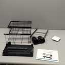 2-Tier Kitchen Sink Caddy Organizer, Sponge and Brush Holder w/ Divider, Rotating Drain Spout, Countertop Storage Rack