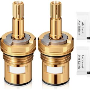 Enhon 2 Pack Faucet Cartridge Compatible with American Standard 994053-0070a or 994053-0070a/H Bathroom Bathtub Faucet Stem Replacement, 4z-24h Hot and Cold Replacement Stem, Brass