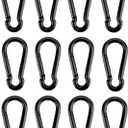 24 Pcs Carabiner Clip Spring Snap Hook - M4 1.57 Inch Heavy Duty Snap Hooks Quick Link for Bird Feeders or Dog Leash & Harness, 110 lbs Capacity