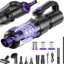 Car Vacuum Portable Cordless, 20000Pa Mini Vacuum Cleaner & Air Duster, 130W Brushless Motor Handheld Vacuum Cordless with LED Light, 7800mAh Battery, Multi-Nozzles for Car, Office, Home, Pet