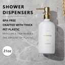 HOMCDALY Shampoo and Conditioner Dispenser, 21oz 3-Pack Refillable Pump Bottles, Shampoo Container, Empty Pump Bottle, Bathroom Shower Dispenser21oz-White&Gold
