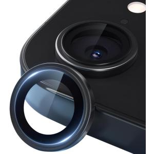 2 Pack for iPhone 16E 2025 Camera Lens Protector, Keep Original Lens Design Individual Metal Ring Cover Built-in 9H Anti-Scratch Shatterproof Tempered Glass Camera Protector Case Friendly(Black, 16E), Set of 3