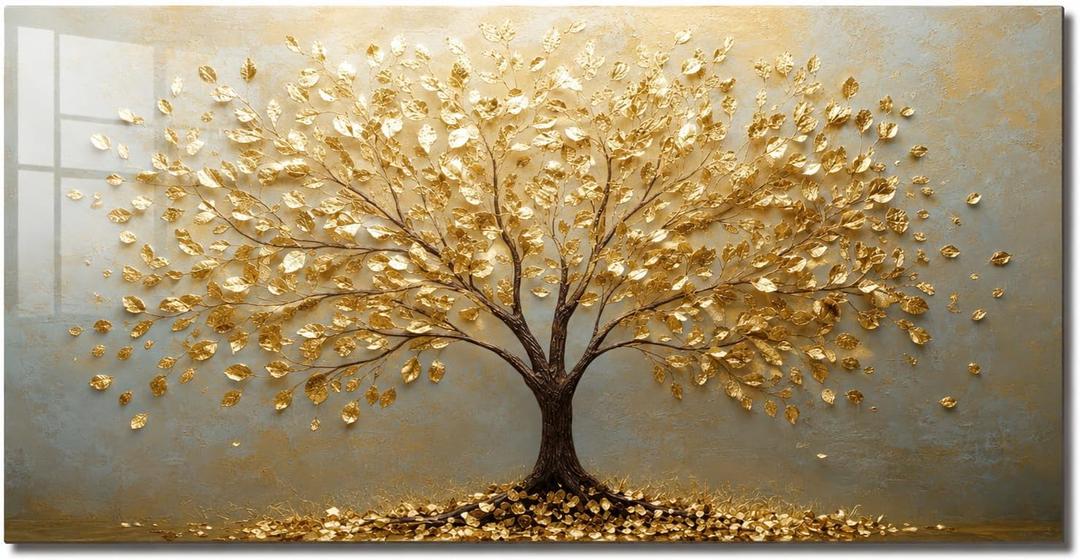 Tempered Glass Backsplash for Kitchen，Tree of Life Glass Backsplash,30x16''