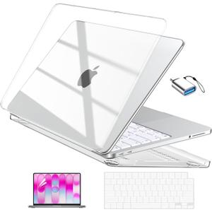 EooCoo for MacBook Neo Case 13 inch 2026 Model A3404 with A18 Pro Chip, Scratch Resistant Protective Hard Shell Case & Keyboard Cover & Screen Film & Type C, Crystal Clear