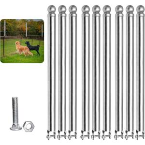 Chain Link Fence Post Height Extender for Dogs/Deer, Heavy Duty Privacy, 2 Ft Fence Extender, Prevents Jumping, 9-pack (1-5/8"-9 pack)