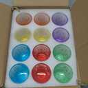 Ruckae 12 Pack 1.5 OZ Shot Glasses Set Crystal Shot Glass Bulk Gradient Colorful Cone Shot Glasses for Vodka Tequila Whiskey Liquor