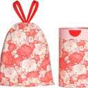 13 Gallon Trash Bags Drawstring, 50 Count Tall Kitchen Trash Bags, Sturdy Large Trash Bags, Plum Blossom Printed Garbage Bags 13 Gallon Tall Kitchen, Tear Resistant Kitchen Garbage Bags for Kitchen