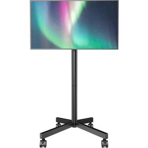 AX WABER Mobile TV Cart Stand with Wheels for 23-60" tvs, Height Adjustable, Portable Floor Stand Holds up to 88 lbs, Rolling TV Mount max VESA 400x400mm