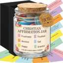 Christian Affirmation Jar Positive Affirmations Jar Color-coded Bible Verse Daily Uplifting Prayer Hope Scripture for Self Care Easter Christian Gifts for Friends Coworker Women