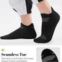 PAPLUS Running Socks Womens 6 Pairs - Athletic Ankle Socks with Arch Support, Comfort Anti-Blister Cushioned (10-13, 2black+2white+2gray)