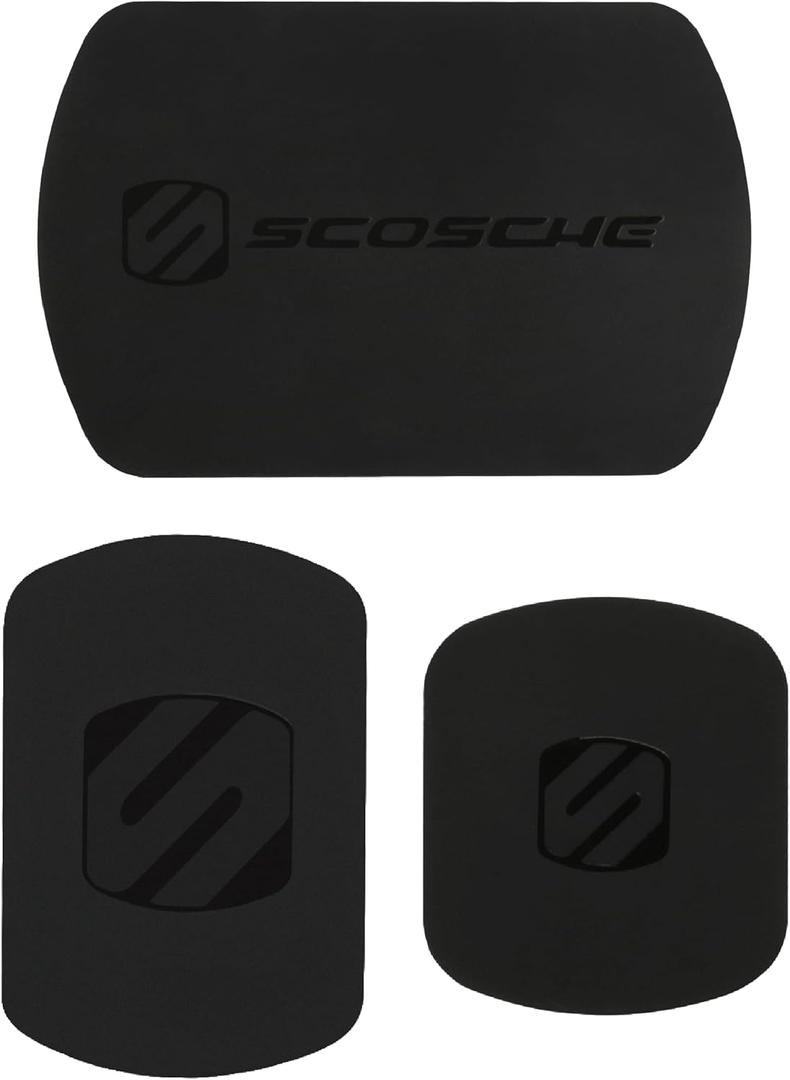 Scosche MAGRKI MagicMount Replacement Metal Plate Kit for Phone, Metal Plates for Magnetic Mount Cell Phone Holder for Car, Universal with All Devices and Phone Case, Black