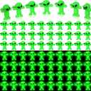 50 Pcs 50 Pcs Mini Alien Figures Glow in The Dark Space Ship Tiny Little Small Alien Figurine for Prank Rubber Toys Bulk Gift Space Party Favors Hide and Seek Christmas Stocking Stuffer