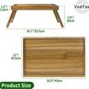 7 x VaeFae Acacia Bed Table Tray, Wooden Breakfast Tray with Folding Legs, Bed Tray for Eating and Laptop, Eating Trays for Bedroom