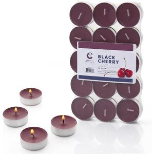 Candle Charisma Tealights Scented Candles - 30 Pack - Made in USA (Black Cherry)