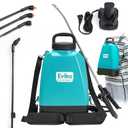 3 Gallon Battery Powered Sprayer Backpack, Pressure Sprayer with 5 Nozzles, Professional Electric Sprayer for Weed, Sterilisation, Garden and Yard, 2 Wands for Pros Removing, Degreasing or Cleaning