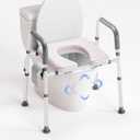 Raised Toilet Seat with Handles Toilet Seat Riser for Seniors with Adjustable Height & Width Fits Any Toilet Handicap Elevated Toilet Seat for Elderly Pregnant 350lb Gray