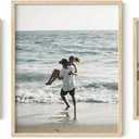 HAUS AND HUES Picture Frame Set - Set of 5 Wall Frames Collage Set, Collage Photo Frames, Natural Wood Picture Frames, Gallery Wall Decor, (Two 8x10, Two 11x14, One 16x20 Framed Beige) (York)