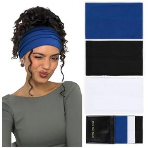 Huachi Wide Headbands for Women Non Slip Thick Womens Headbands Boho Elastic Hair Bands for Women's Hair Stretchy Sweat Headband for Workout Running Working