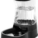 Gardner Pet Automatic Gravity Water Dispenser for Dogs, 1.0Gallon 100% BPA-Free Dog Water Bowl Dispenser, Pet Water Fountain Dispenser with Sponge Filter for Small&Medium Dogs, Cats, Puppies(Black)