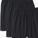 KingSize Men's Big & Tall Lightweight Extra Long Shorts 3-Pack - XL, Classic Black
