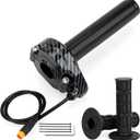 Ebike Full Twist Throttle 3 Pin Waterproof Throttle Grip Kit 12V-72V Quick Twist Throttle for Lectric XP4 MacFox X1 Electric Dirt Bike Scooter Mountain Bike Ebike Bicycle (Carbon Fiber Style)
