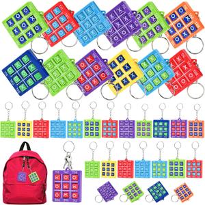 GOLDGE 36PCS Mini Tic Tac Toe Game Party Favors Goodie Bags Stuffers for Kids 8-12 Tic Tac Toe keychain Bulk Mini Games for Travel Classroom Treasure Box Carnival Prizes Birthday Easter Pinata Filler