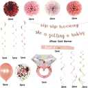 Bachelorette Party Decorations Bridal Shower Supplies Rose Gold Kit Ring Balloons,Banner,Swirl,Paper Pom Poms,Bride to Be Sash for Hens Night Party Decoration