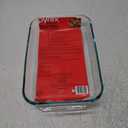 Pyrex SYNCHKG117579 Basics 3 Quart Glass Oblong Baking Dish with Red Plastic Lid-9 inch x 13 Inch, 5, Clear