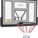44'' Basketball Backboard and Rim Combo, Wall Mounted Basketball Hoops PET Shatter Proof Backboard and Competition Combo Durable Rim All-Weather Net for Indoor and Outdoor Use, Red Color